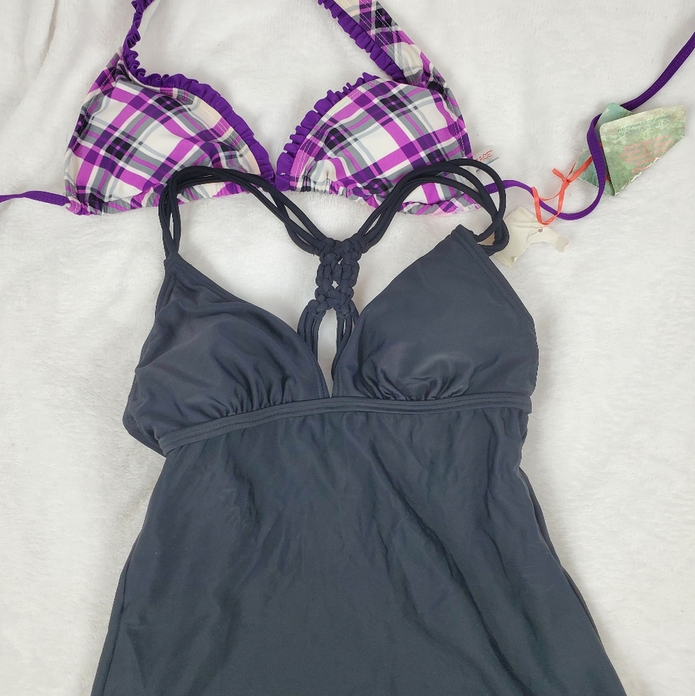 2 bikini tops one racer back tankini Eco Peace